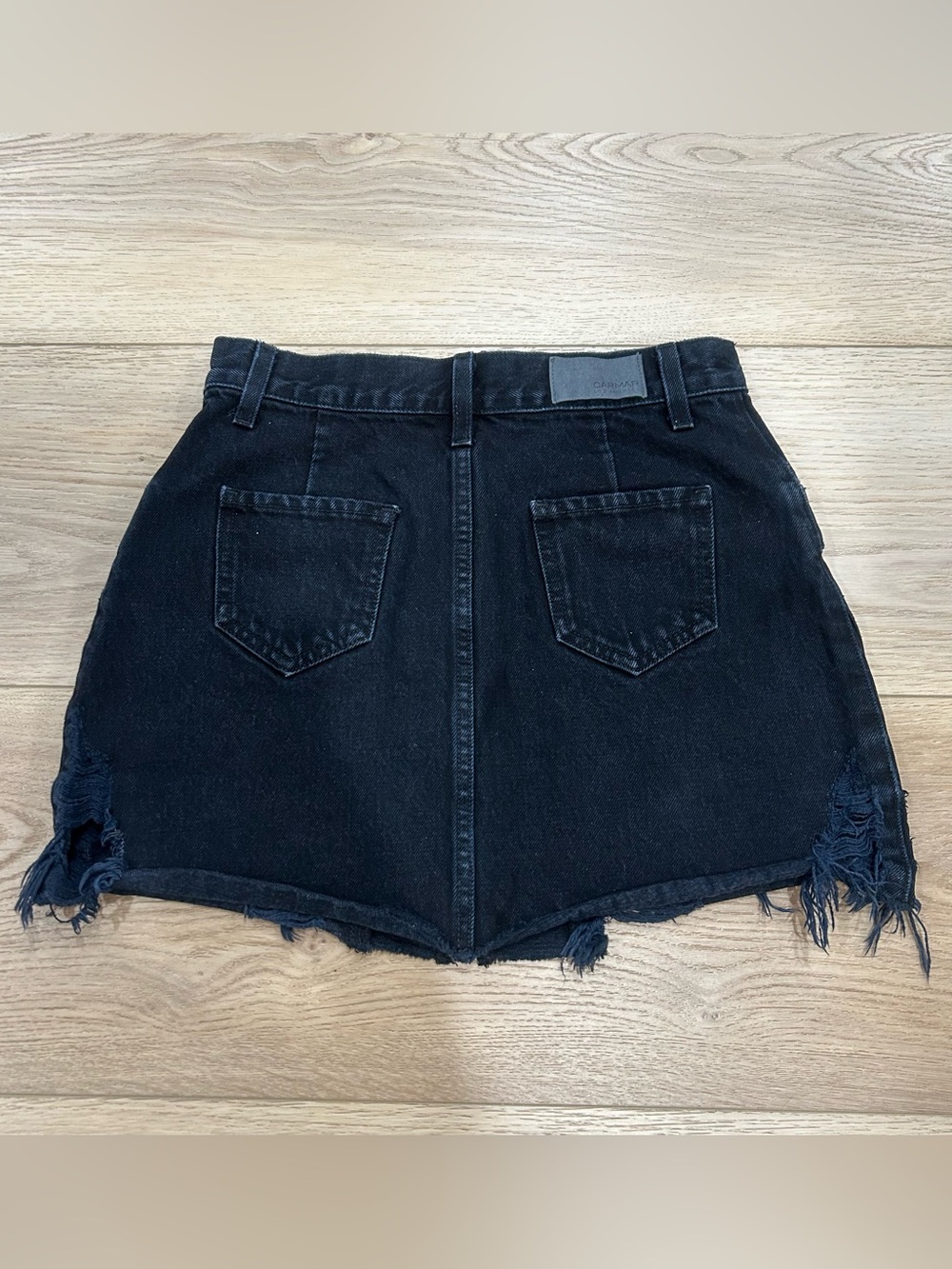 CARMAR Dark Blue Denim Mini Skirt with Front Zip - Picture 2 of 6